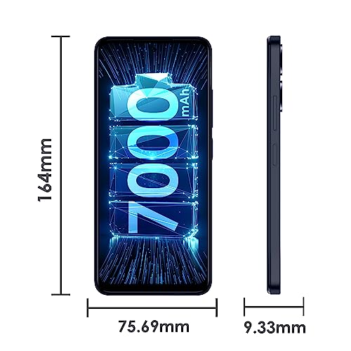 itel P40+ (4GB RAM+128GB ROM, 8GB* RAM with Memory Fusion | 13MP AI Rear Camera | 7000mAh Battery with 18W Fast Charging | 6.8" HD+ IPS Punch Hole 90Hz Diplay | Faceunlock & Fingerprint - Force Black