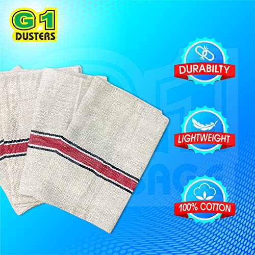 G 1 Cotton Floor Cleaning Duster/Cloth/Mop/Pocha (Off White, Large Size, 22 inch x 22 inch) - Pack of 3