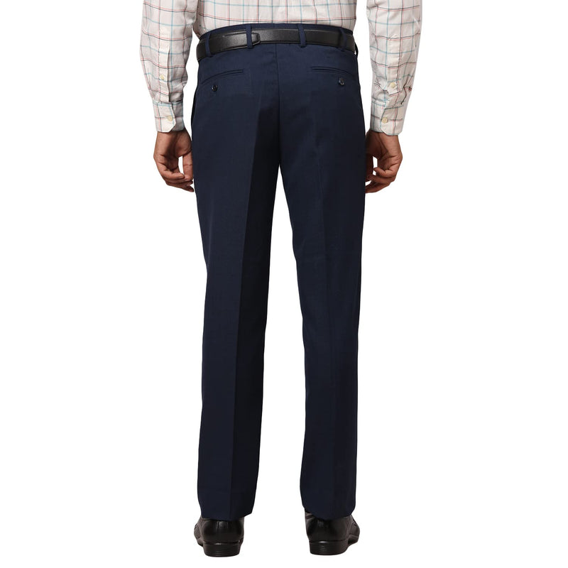 PARK AVENUE Men's PLEATLESS Smart FIT Medium Blue Formal Trouser