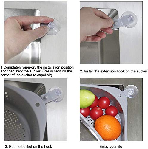 JRM Multifunctional Plastic Drain Shelf Sink Storage Rack For Kitchen, Bathroom, Soap Box Organizer (Grey)