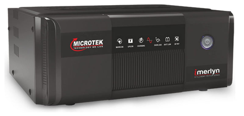 Microtek iMerlyn 850 Pure Sine Wave 700VA/12V Inverter, Support 1 Battery With 2 Year Warranty for Home, Office & Shops