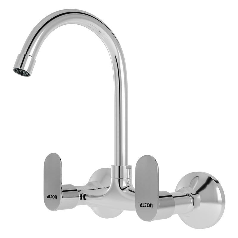 ALTON AXN9470 Brass Sink Mixer with Swinging Spout, Silver, Chrome Finish