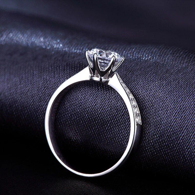 Stainless Steel Cubic Zirconia Silver Plated Ring