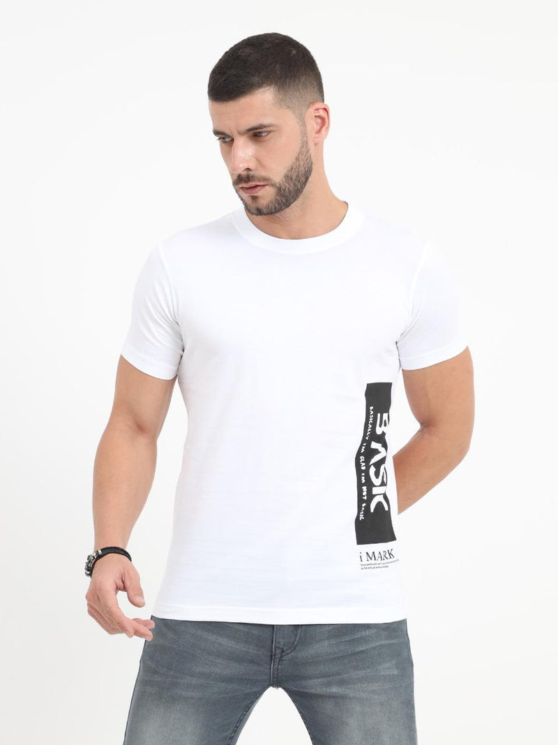 Cotton Printed Half Sleeves Round Neck Mens T-shirt