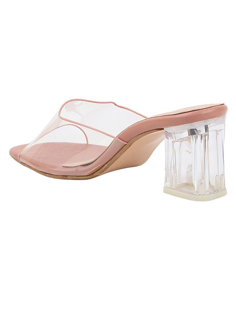 Women's Transparent Block Heels Stylish Sandal