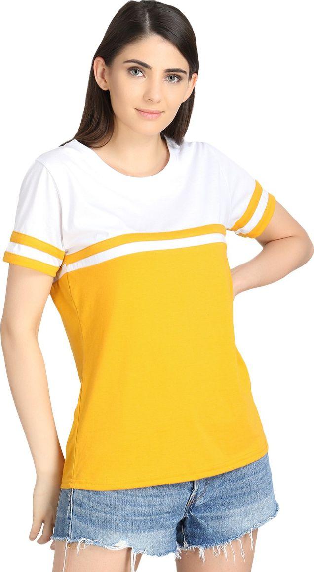 Women's Viscose Rayon Color Block Stripe T-shirt