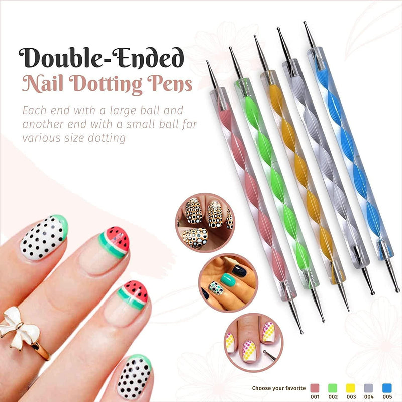 Nail Stamping Plate With Nail Silicone Stamper & Dotting Tools For Nail Art