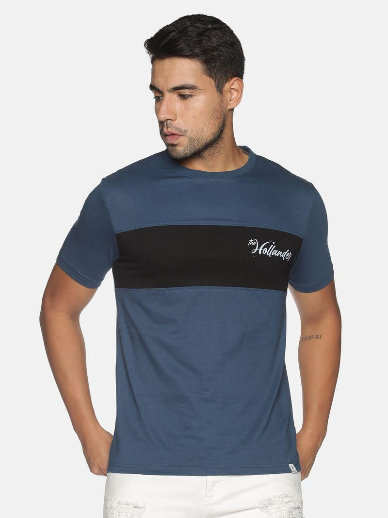 THE HOLLANDER Cotton Half Sleeves Printed Mens Round Neck T-Shirt