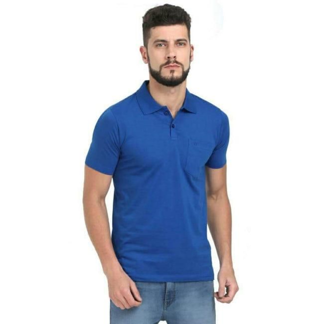 Cotton Blend Solid Half Sleeves Mens Polo T-shirt Pack Of 4