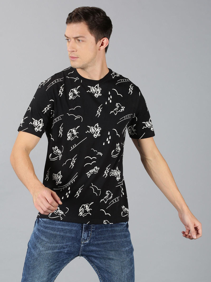 Urgear Printed Half Sleeves Round Neck Men's T-Shirt