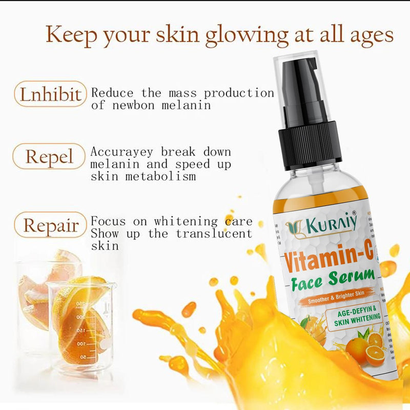 Kuraiy Vitamin C Face Serum - Skin Brightening Serum , Anti-Aging, Skin Repair, Supercharged Face Serum, Dark Circle, Fine Line & Sun Damage Corrector Face Serum  (50 ml)