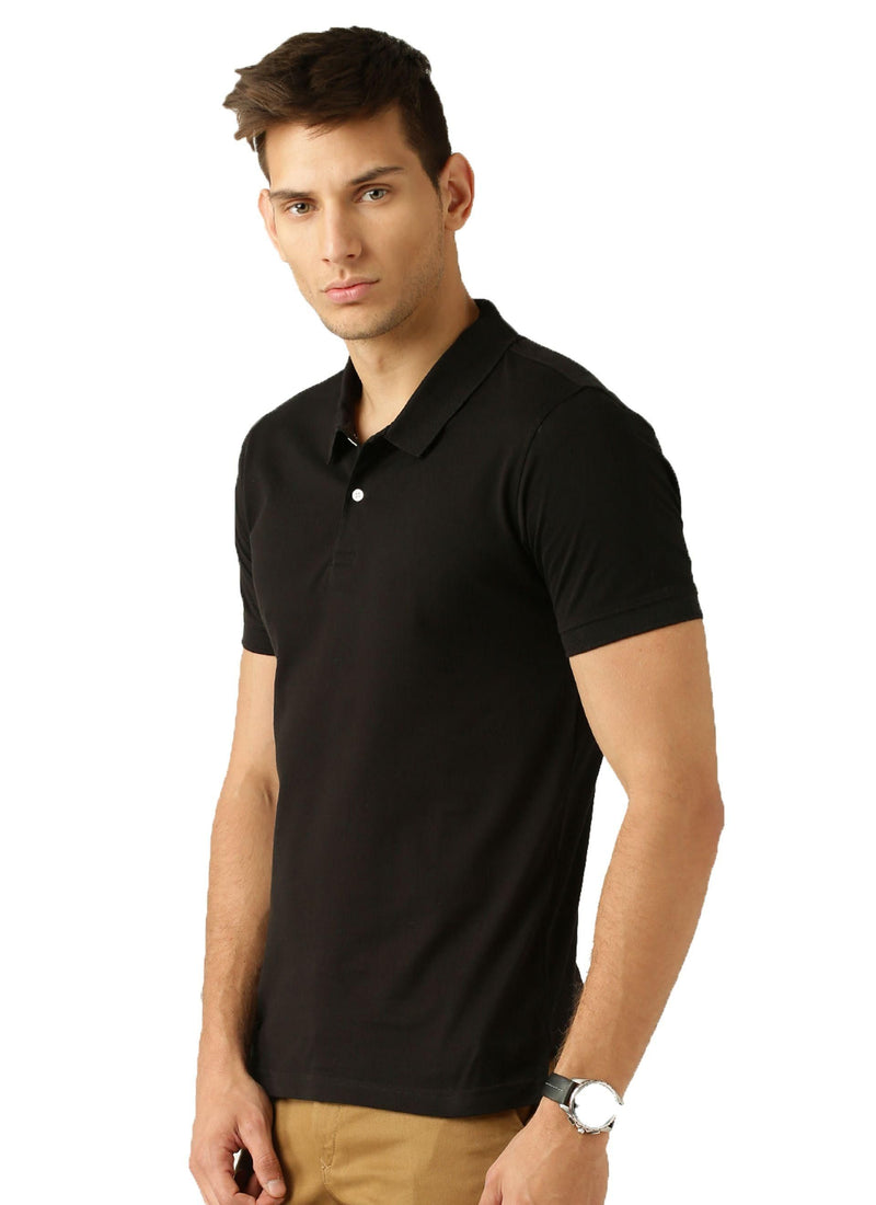 Poly Cotton Solid Half Sleeves Polo T-Shirts (Buy 1 Get 2)