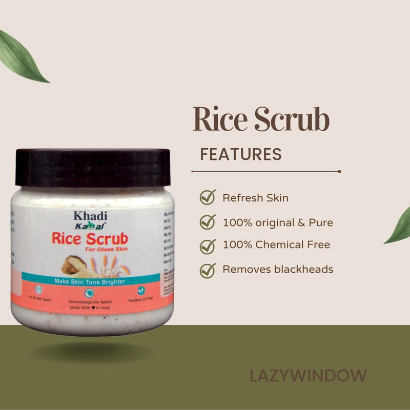 Khadi Kamal Herbal 100 Pure Natural & Organic Rice Face Scrub For Men And Women 180gm Pack of 5