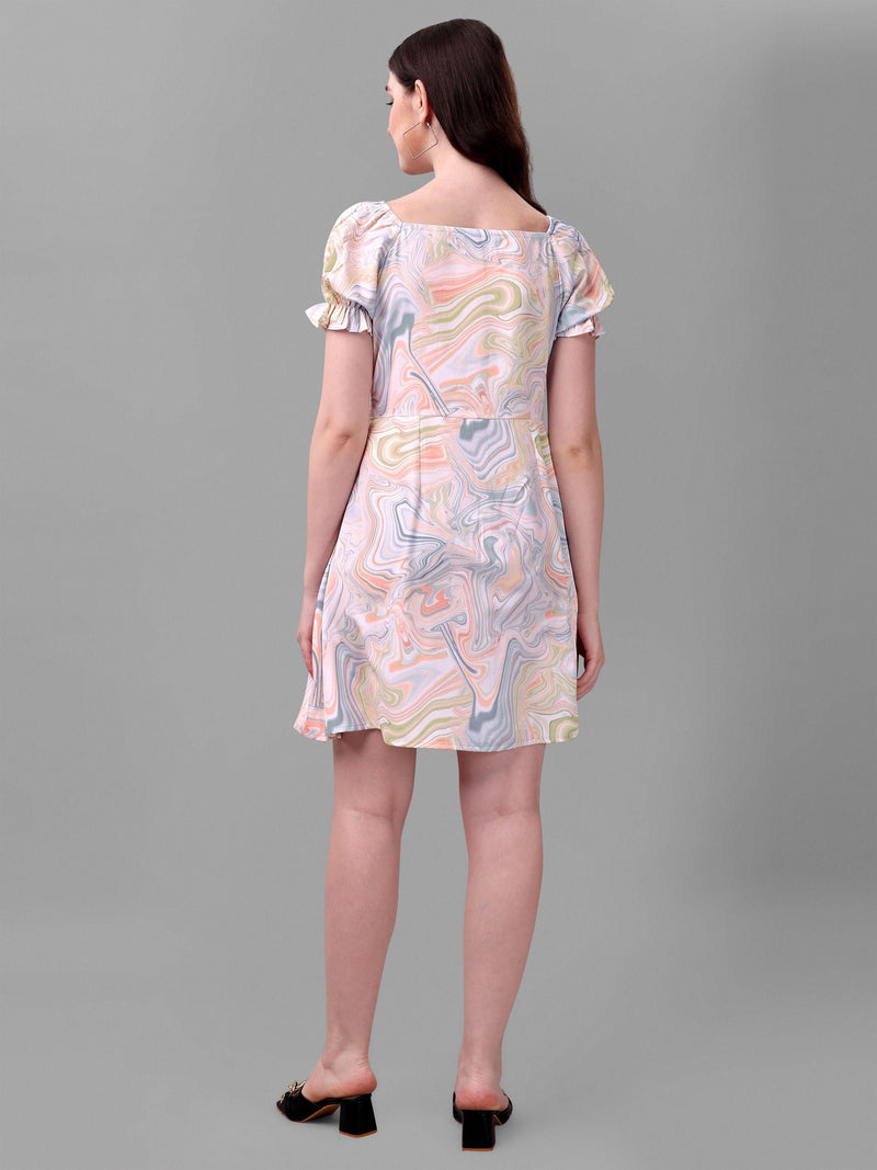 Masakali.co Women's Multicolor Abstract Print Women's Dress