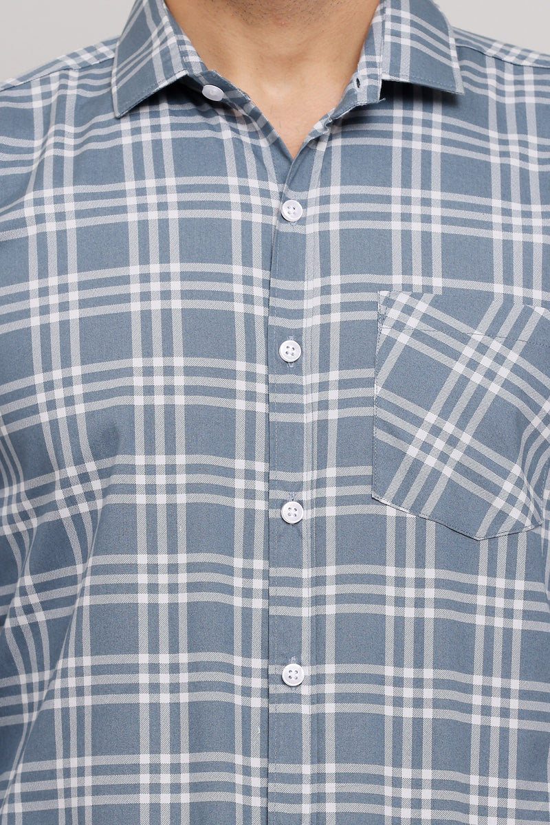 Gasperity Cotton Checks Full Sleeves Mens Casual Shirt