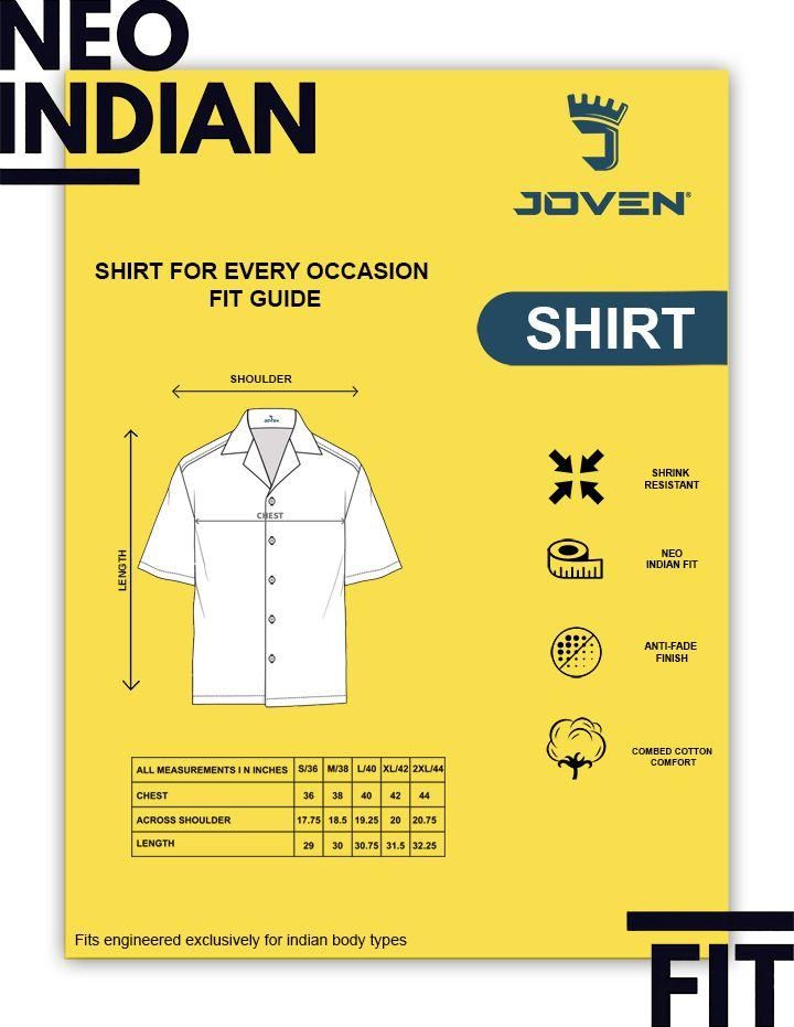 Joven Cotton Printed Half Sleeves Slim Fit Mens Casual Shirt