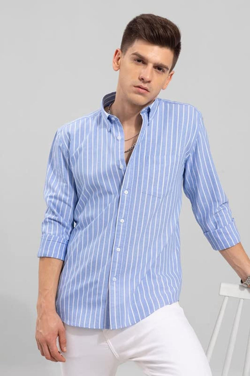 Men Regular Fit Striped Spread Collar Casual Shirt (Combo of 3)