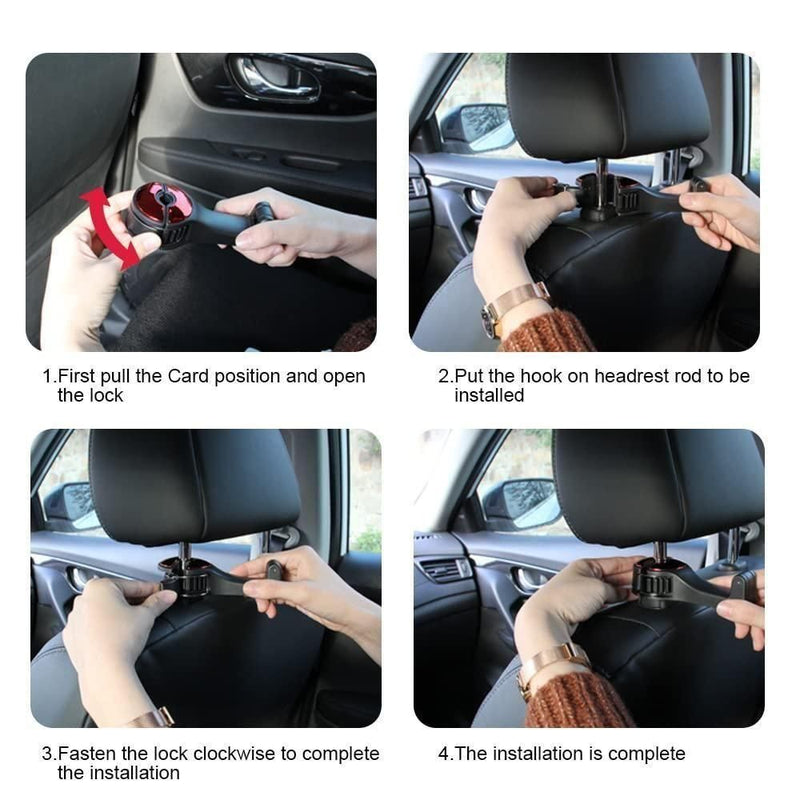 Car Seat Back Hooks with Phone Holder(Pack of 2)