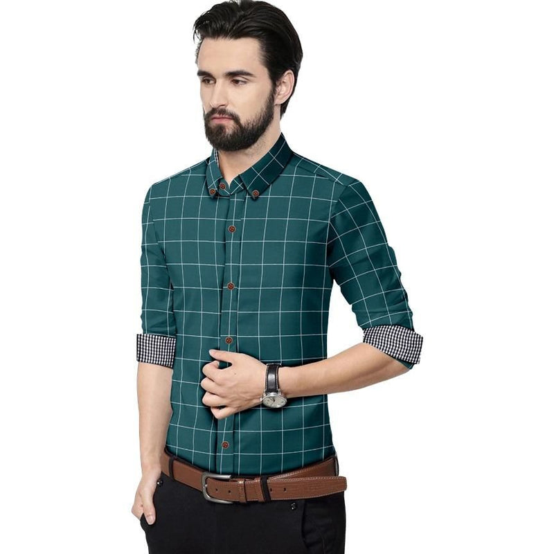 Cotton Checked Slim Fit Full Sleeves Shirt