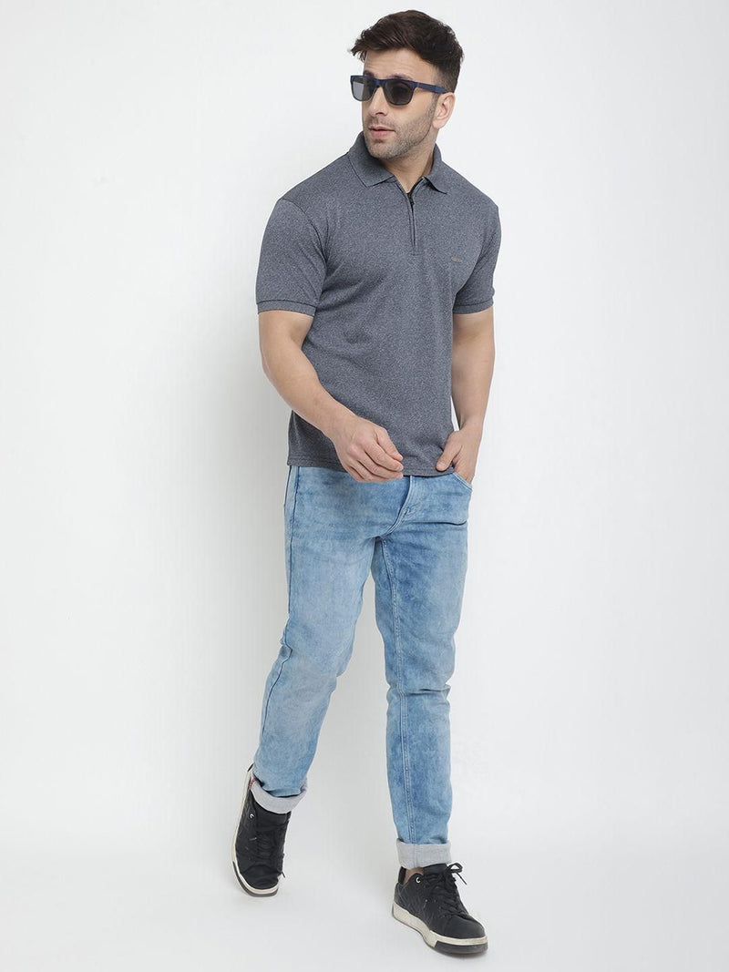 Polyester Solid Half Sleeves Mens Polo T-Shirt