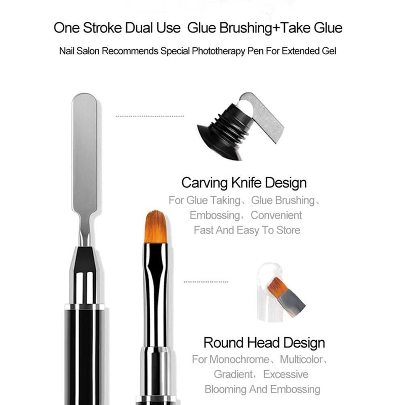 2 In 1 Designs Polygel Nail Brushes Stainless Steel Gel Nail Tool For Polygel Uv Gel Acrylic Nails (pack 1)