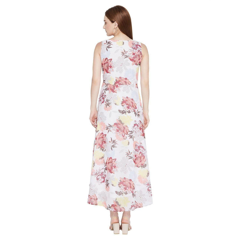 Women's Georgette Floral High -low Maxi Dress