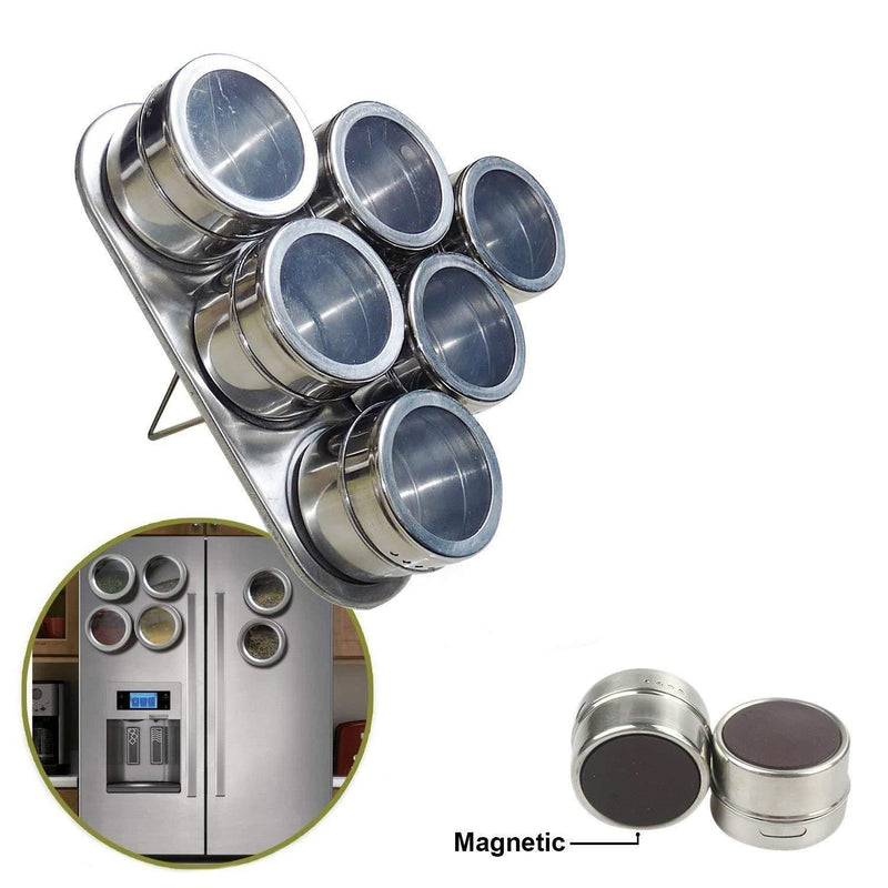Spice Rack-triangle Shape Magnetic Stainless Steel Spice Rack (set Of 6)