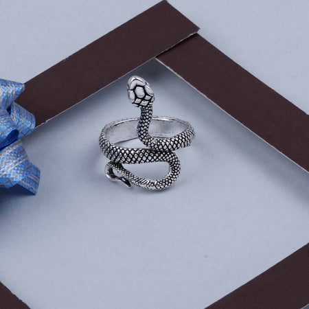 Adjustable Silver Snake ring, Stackable Ring, Hippy Snake Ring, Unisex Snake Ring