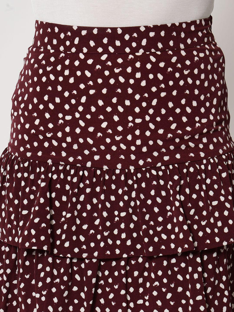 Trend Arrest Women's Printed Frill Skirt