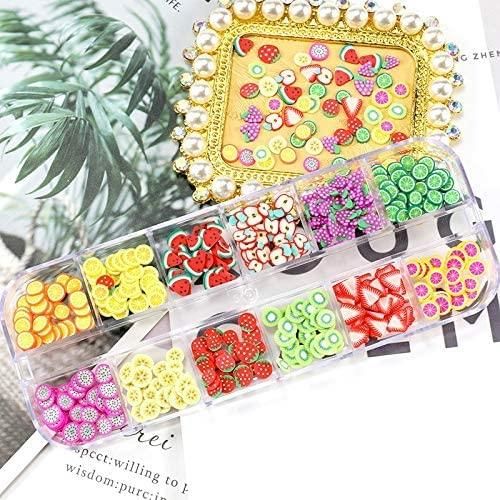 Nail Art Clay Slices 1 Box Colorful Fimos Fruits 12 Designs & Shapes Multicolor