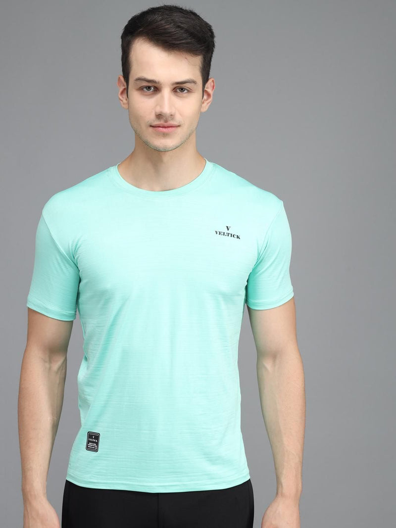 Lycra Solid Half Sleeves Mens T-Shirt
