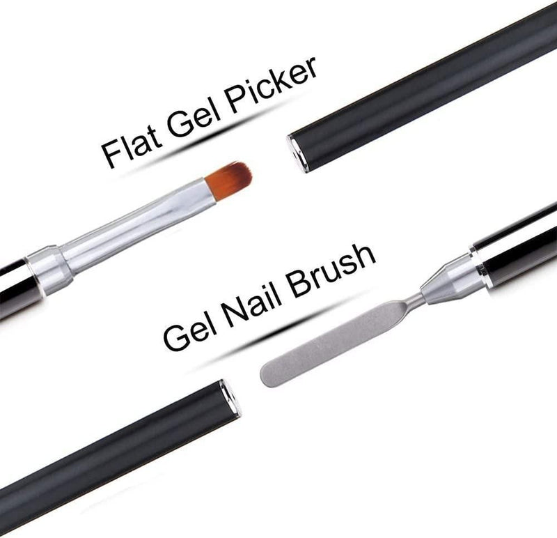 2 In 1 Designs Polygel Nail Brushes Stainless Steel Gel Nail Tool For Polygel Uv Gel Acrylic Nails (pack 1)