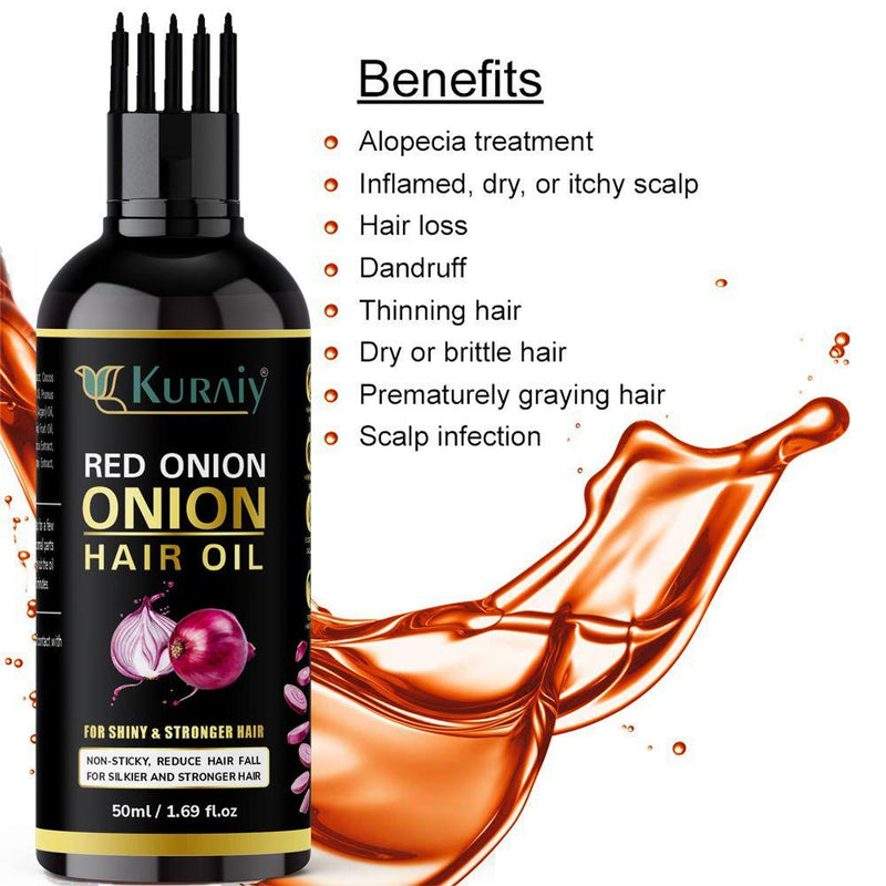 Kuraiy Onion Black Seed Hair Oil | Amla Hair Oil |coconut Hair Oil | Almond Hair Oil | Alovera Extracts Hair Oil |bhringraj Hair Oil |( 50 Ml ) & (men & Women)