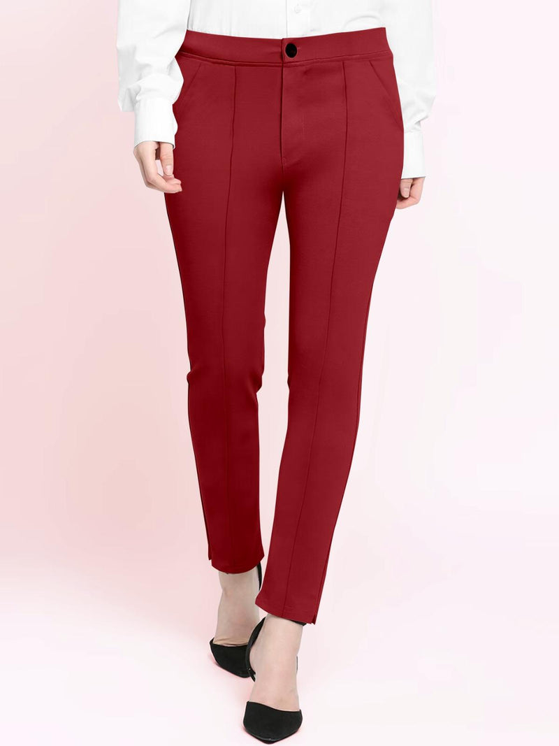 Women Skinny Fit Light Lycra Premium Cotton Lycra (stretchable & Breathable Fabric) Trousers