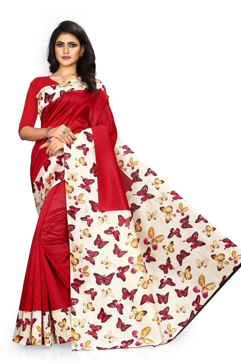 Pretty Mysore Silk Solid with Printed Saree
