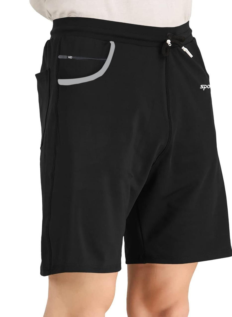 Polyester Solid Regular Fit Mens Sports Shorts