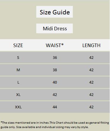 Rigo Women's Stylish Cotton Solid Midi Dress