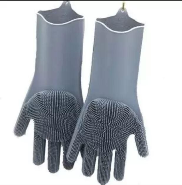 Gloves-Silicone Dish Washing Gloves,Silicon Cleaning Gloves,Silicon Hand Gloves for Kitchen Dishwashing and Pet Grooming,  Heat Resistant Gloves