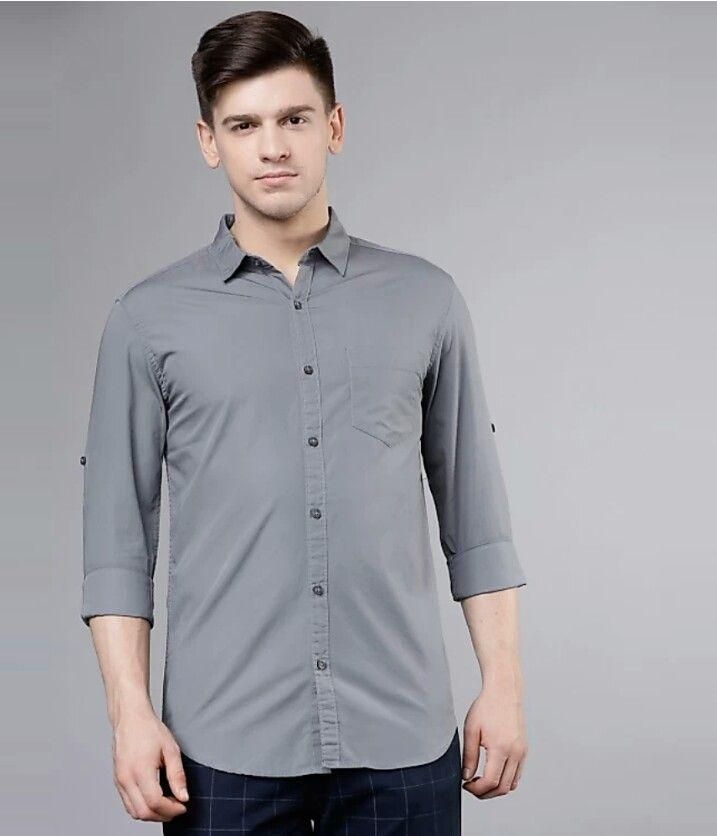 Freankmen Cotton Solid Full Sleeves Mens Casual Shirt