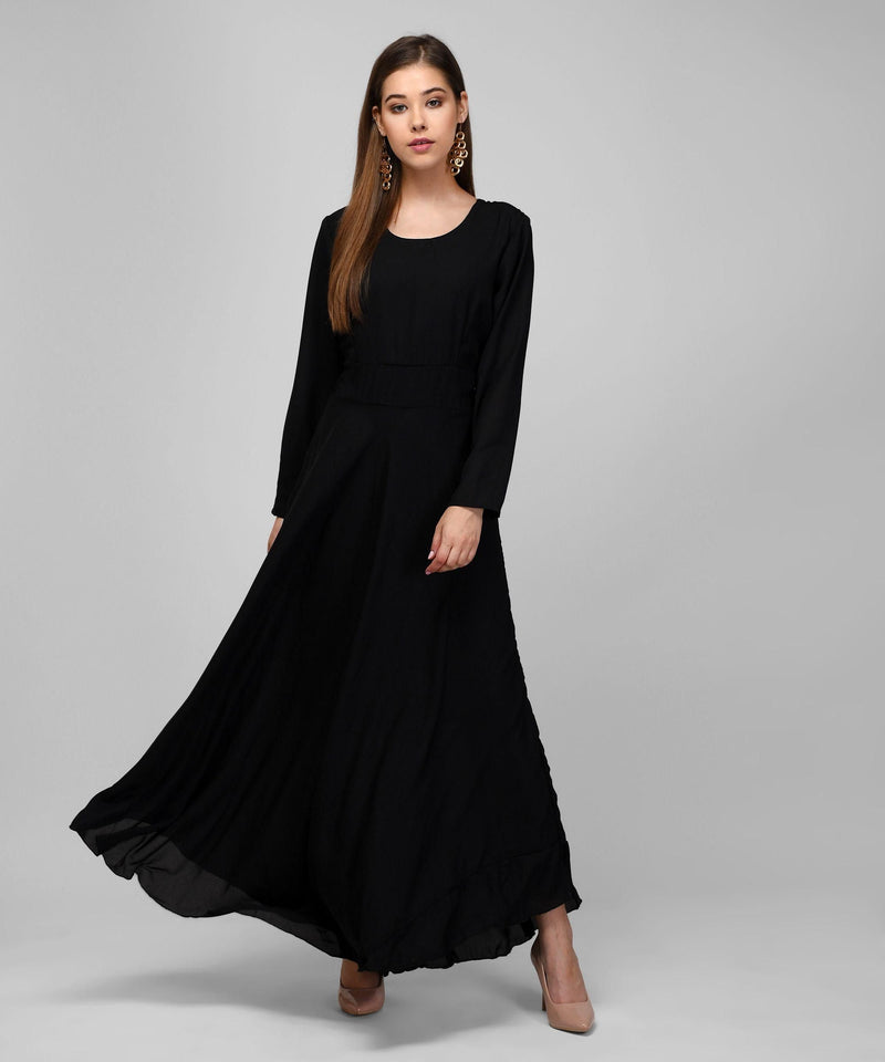 Women's Polyester Solid Maxi Dresses