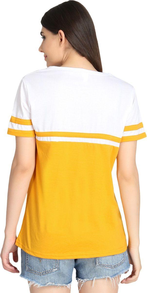 Women's Viscose Rayon Color Block Stripe T-shirt