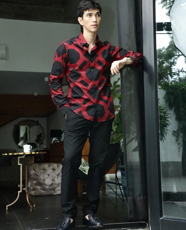 Poly Cotton Printed Full Sleeves Regular Fit Mens Casual Shirt