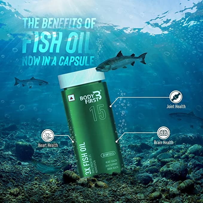 Body First Omega 3 Triple Strength Fish Oil 1250mg (epa - 560mg, Dha - 400mg) For Heart Health, Joint Support, Brain Health, Skin And Eye Health