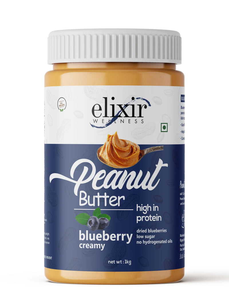 Elixir Wellness Blueberry Peanut Butter | High Protein | Low Sugar