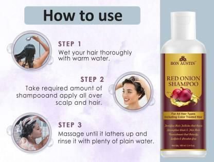 Bon Austin Red Onion Shampoo-For Hair Growth & Anti Hair Fall 100 ml  (Pack Of 2)