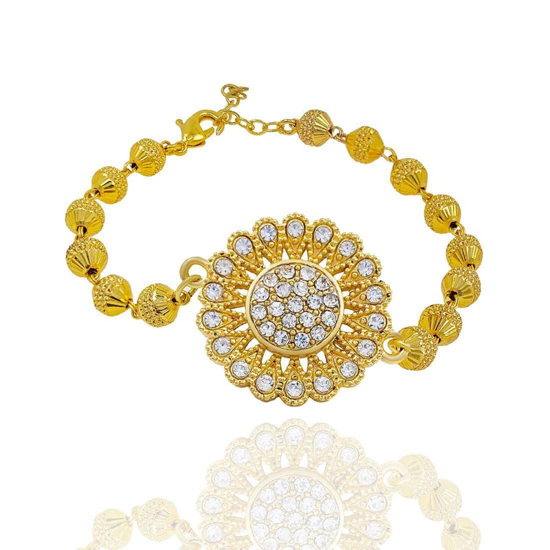 Saizen Designer Gold Plated & Diamond Bracelet Rakhi