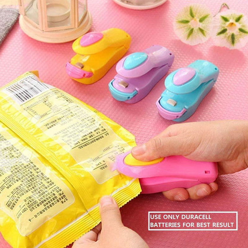 Portable Small Heat Sealer Mini Sealing Machine for Food Storage Vacuum Bag, Chip, Plastic, Snack Bags, Package Home Closer Storage Tool (Multicolour)