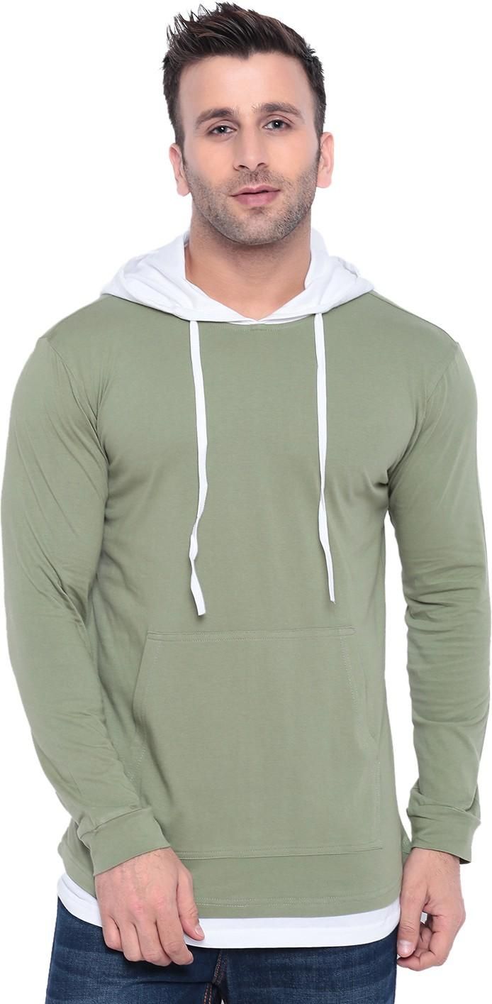 Gritstones Cotton Blend Color Block Half Sleeves Hooded Neck Mens  T-shirt