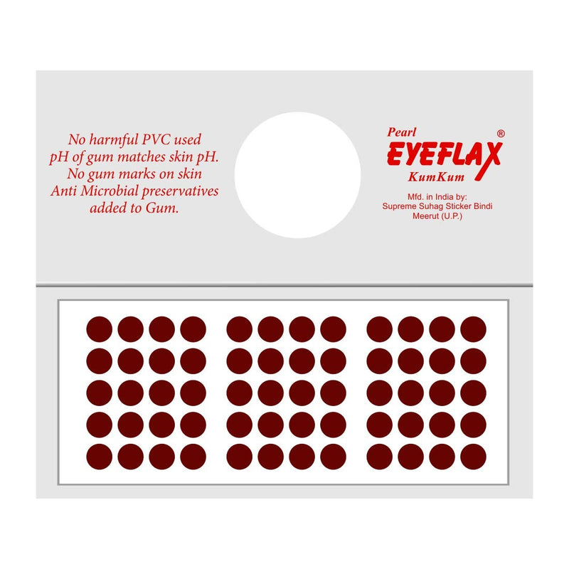 Pearl Eyeflax Kumkum Bindi Dark Marron Round Box with 15 Flaps DMR 5(Dark Marron)