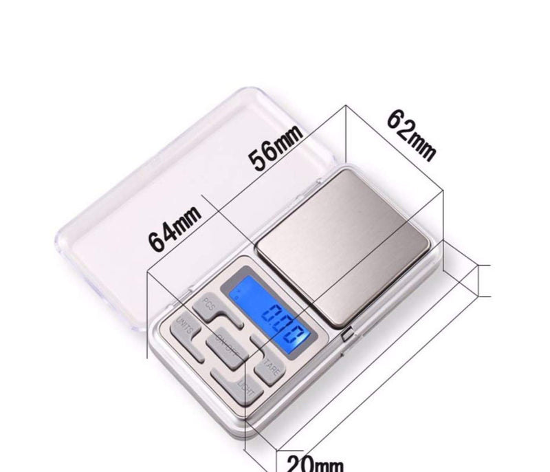 FreshDcart Mini Pocket Weight Scale Digital Jewellery/Chem/Kitchen Small Weighing Machine With Auto Calibration, Tare Full Capacity, Operational Temp 10-30 Degree ( 200 /0.01 G), Silver